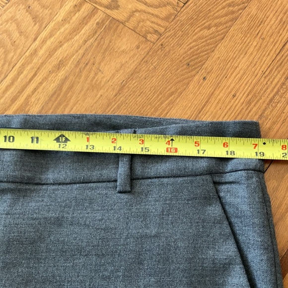Classic Eileen Fisher Grey Wool Flannel Cuffed Pants Size 14 - Picture 7 of 10